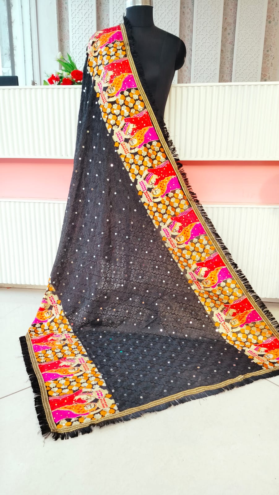 Bridal Zari Work Phulkari Printed Dupatta Catalog
